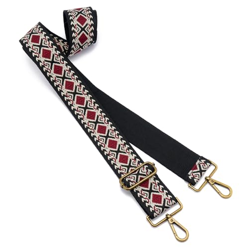 Image of ZOOEASS Bronze Buckles Purse Strap, 2 inch Wide Crossbody Handbag Strap Adjustable Replacement Shoulder Strap Vintage Embroidery