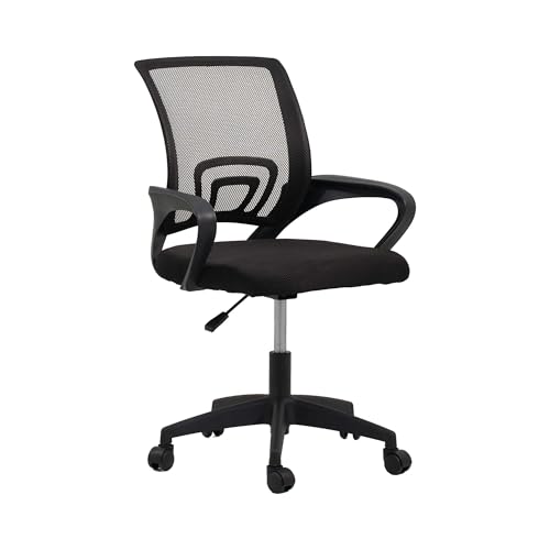 Image of Royaloak Aero Mesh Medium Back Office Chair | Ergonomic Study Chair with Breathable Nylon Mesh, Cushioned Seat & Height Adjustment | 360 Swivel, Fixed Armrests & Smooth Caster Wheels
