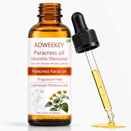 Adweekey Paracress Facial Oil for Face Natural Firming Face Oil Lightweight Hydrating Glow Oil Facial Massage Oil for Gua Sha Organic Paracress Extract Oil for Women Skincare 2.02 fl oz