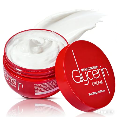 Glycerin Cream Moisturizing Body Lotion for Face & Body Large 280g / 9.46 fl oz Non-Greasy Daily Skin Moisturizer for Dry & Rough Skin Softening & Smoothing Care Family Size Jar