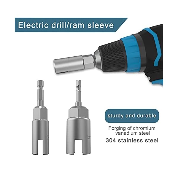 2 Stück 1/4 Zoll Sechskantschaft Mutterndreher Power Flügelmutter Bohrer Bit Stecknuss Werkzeugsatz Schlitz-Flügelmutter Bohrhülse Schraubenschlüssel Kit Panelmutter Schraube Auge C-förmige Haken – Bild 5