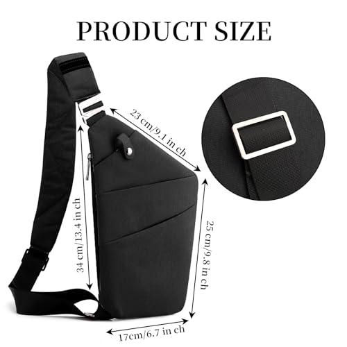 Anti Theft Crossbody Travel Bag - Multi-pocket Shoulder Bag with Adjustable Strap,Slim Sling Bag for Women Men2