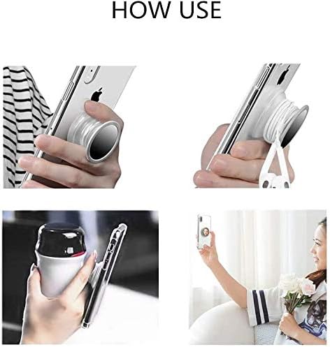 iPhone 7/8 Clear Case with Stand Premium Soft TPU Protective Shockproof Case with Kickstand Grip Iron Mirror Fit Car Mount iPhone 4.7 Inch for Women Men Girls Boys Students Best Gift (Clear)