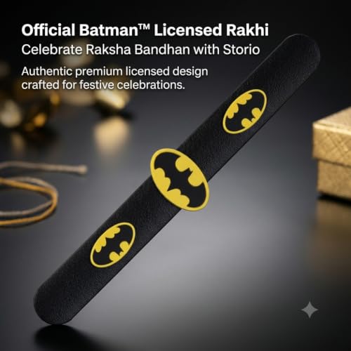 Image of Storio Batman Slap Band Rakhi and Friendship Band | Officially Licensed | Rakhi for Boys, Bhaiya, Bhai | Raksha Bandhan Gift