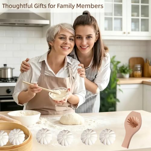 Image of Wooden Bao Bun Maker,Baozi Maker Machine,Wooden Steam Bun Mold,This Kitchen Appliances And Gadgets Is the Best Gift for Asian Food Enthusiasts And Dumpling Maker (Steamed Bun C)