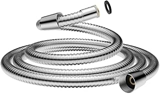 Hibbent 16mm (Outer)/10mm(Inner) Large Bore Shower Hose 1.5m(59") -Supper Low Water Pressure Boosting Shower Hoses with Chrome, Universal Anti-Kink and Leak-Proof (1.5M)