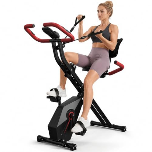 Foldable Exercise Bike with Backrest