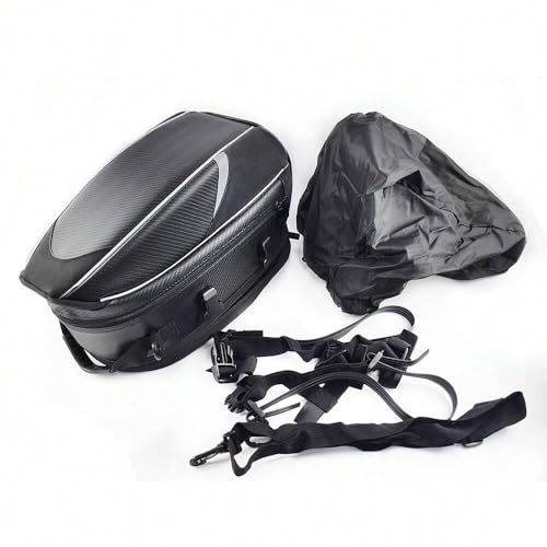 Alforja trasera para motocicleta Triumph Daytona 660 (Sport) 2024, bolsa amplia impermeable y resistente al desgaste, con capacidad expandible para casco y equipaje, color rojo negro miniatura 7