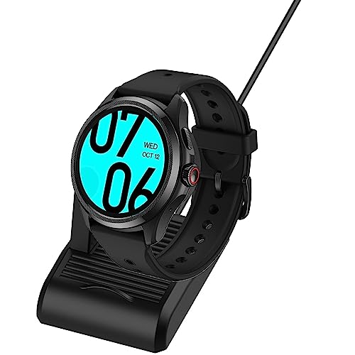 Compatible for Ticwatch 5 Charger, Sahouden Replacement Charger Charging Cradle Dock Compatible for Ticwatch 5 / Ticwatch pro X/Ticwatch pro 3 LTE/Ticwatch E3 (Black)