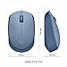 Logitech M170 Wireless Mouse for PC, Mac, Laptop, 2.4 GHz with USB Mini Receiver, Optical Tracking, 12-Months Battery Life, Ambidextrous - Blue Grey