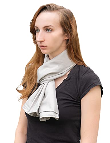 Halsa EMF Protection Scarf Silver Fiber Fabric, RF Blocking Radiation Protection from 5G, 4G, WiFi, Cellular, Bluetooth. High Shielding Efficiency, Unisex. Multiple Ways To Wear.3