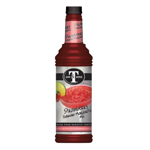 Mr. & Mrs. T Strawberry Daiquiri Margarita Mix, 33.81-Ounce Bottles (Pack of 6)