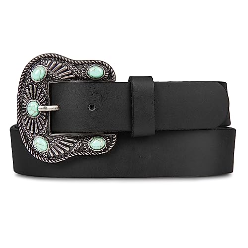Image of Lucky Brand Women's Western Leather Belt | Classic | Fashion | Vintage | Buffalo Leather | Western-Inspired