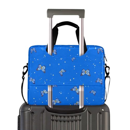 Maletín portátil para laptop 15.6" azul mariposas miniatura 4