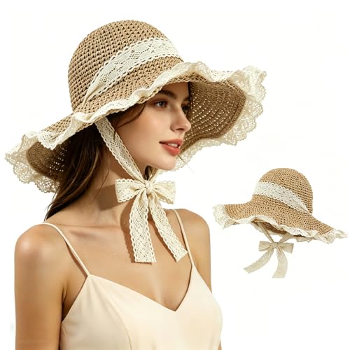 Sombrero de playa de ala ancha para mujer