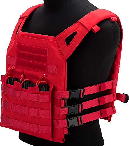 Evike Matrix Level-1 Airsoft Lightweight High Speed Vest with Integrated Magazine Pouches (Color: Red)