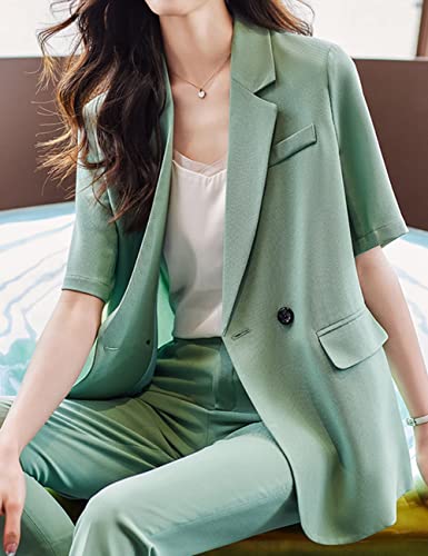 Chic Green Women’s Blazer Suits by ALSOGO – Stylish Two-Piece Office Set in XL for Effortless Elegance - Image 3