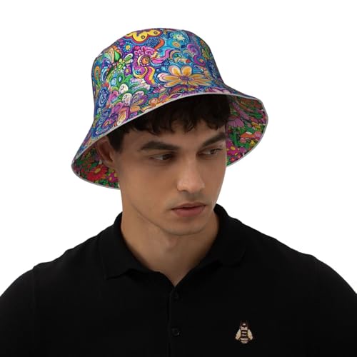 Image of Bucket Hat Double-Side-Wear Reversible Sun Hat Beach Travel Hiking for Women Men