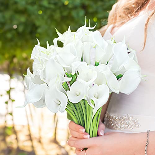 Janinka EL-JANINKA-230501 60 Pieces Calla Lily Artificial Flowers Bulk Calla Lilies Bouquet thumb #4