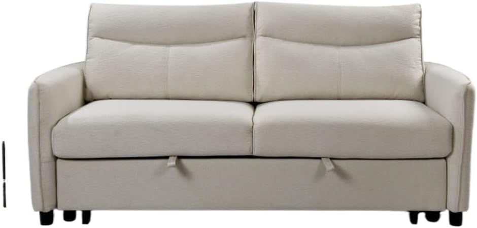 Beige 3 in 1 Convertible Sleeper Sofa Bed Fabric Loveseat Futon Couch W/Pullout,for Living Room Furniture