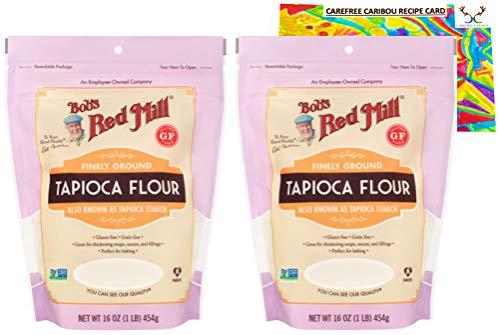 Bob's Red Mill Tapioca Flour Bundle. Includes Two (2) 16oz Packages of Bobs Red Mill Tapioca Flour and a Recipe Card from Carefree Caribou! Gluten Free & All Natural! Also Known As Tapioca Starch!