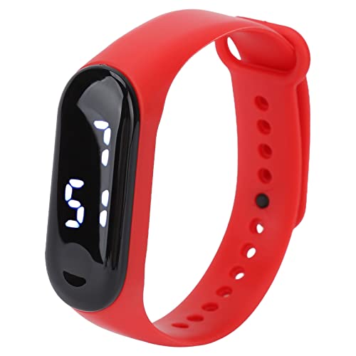 Ejoyous Orologio Sportivo, Orologio Digitale Display LED Luce Orologio Fitness con Cinturino in Silicone, per Corsa Viaggi attività All'aperto (rosso)