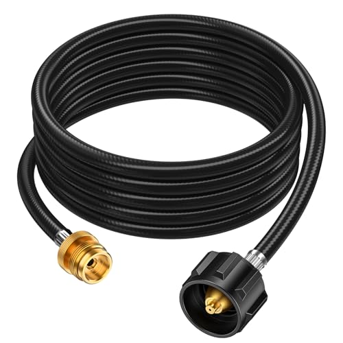 12 Ft Propane Hose Adapter 1lb to 20lb Converter, Propane Tank Hose Extension, QCC1 to 1lb Fitting & Adapters for Mr/ Big Buddy Heater, Coleman Stove, Blackstone Griddle, Weber Q-Grill, Tabletop Fire