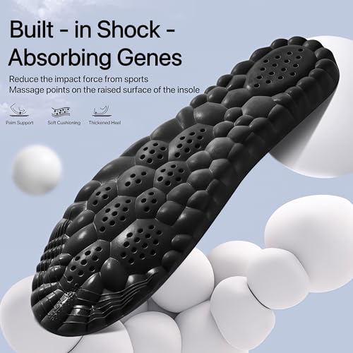 Image of Insoles for Women man,Cloud Soles for Men Women,4D Cloud Soles for Men,Anti Fatigue, Shock Absorption, Foot Pain Relief (Black, L)