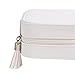 Luxury Leather Travel Jewelry Box for Women Mini Organizer Small Jewelry Portable Travel Case for Rings Earrings Necklace Multifunctional Storage Mother's Day Gift Women Wife Daughter Gift (WHITE)