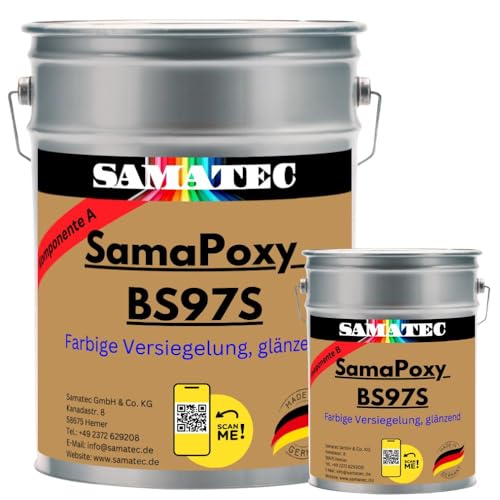 2K Bodenbeschichtung Bodenversiegelung Bodensiegel Bodenfarbe Betonfarbe Versiegelung glänzend auf Epoxidharzbasis SamaPoxy BS97S 1Kg (RAL 5014 Taubenblau)