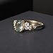 Gem's Beauty Green Moss Agate Rings 14K Gold Three Stone Engagement Ring in 925 Sterling Silver Women's Gold Ring Gifts for Her(Size8)