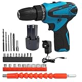 21V Akku-Bohrschrauber Akku-Schlagbohrschrauber mit Akku 2000mAh 42N.m Max Elektrische Bohrmaschine 2 Geschwindigkeiten LED-Licht für Haus und Garten DIY Projekt