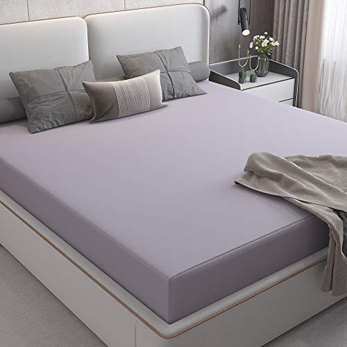 Image of Lithara Cotts Wonder Mattress Protector for Double Bed | Water Resistant & Stretchable Fabric | Queen Size : 72 x 66 Inches (6x5.5 Feet) | (Grey)