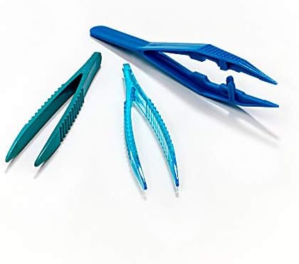 222-1130-B1I Sterile Forcep, Individually Packed, 130mm Length, Polystyrene, Blue (Pack of 100)