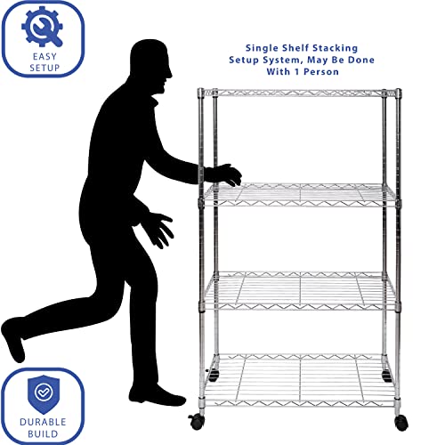 image for Seville Classics Solid Steel Wire Shelving Storage Unit Adjustable She