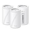 TP-Link Deco BE63 Tri-Band WiFi 7 BE10000 Sistema de malla para todo el hogar – 6-Stream 10 Gbps, 4 puertos 2.5G con conexión de retorno con cable, 4 antenas internas inteligentes, VPN, MU-MIMO