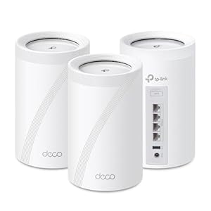 TP-Link Deco BE63 Tri-Band WiFi 7 BE10000 Sistema de malla para todo el hogar – 6-Stream 10 Gbps, 4 puertos 2.5G con conexión de retorno con cable, 4 antenas internas inteligentes, VPN, MU-MIMO