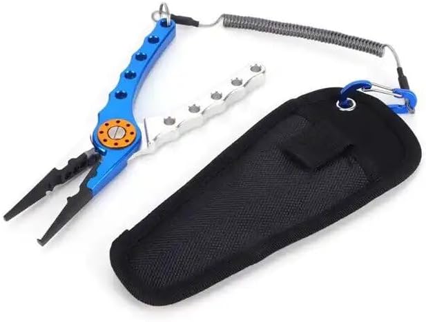 Fishing Lure Pliers Tongs Multifunction Aluminum Alloy Hook Remover Tool Equipment Fishing Tools - (Color: Blue and Silver)