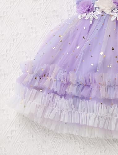 IBTOM CASTLE Toddler Flower Girls Tulle Dress Sleeveless Princess Tutu Dress Birthday Party Wedding Pageant Gown4