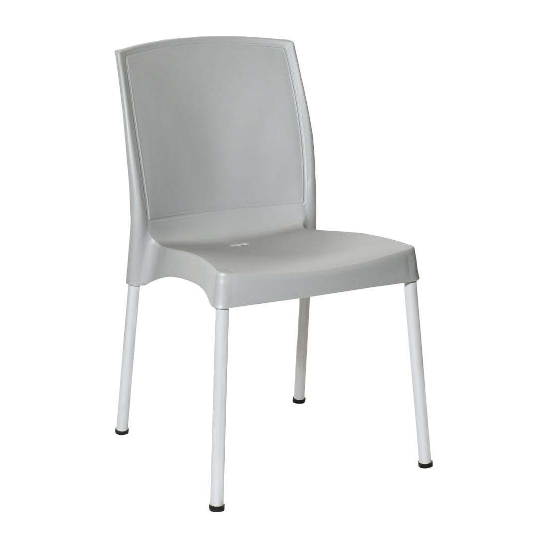 Bolero Silver Elements Polypropylene Plain Side Chairs Grey (4 Pack)
