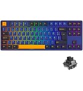 Akko 5087B Plus Horizon Clavier de Jeu mécanique Multi-Modes Clavier Compact avec 5 Broches rempl...
