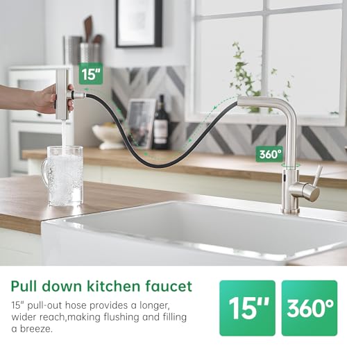 Grifo de cocina sin contacto CENOSA para evitar manchas en el fregadero con sensor 7