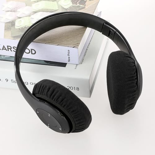 2 Paar Ohrpolster Abdeckungen waschbar Kopfhörer-Abdeckungen dehnbar Strickstoff Ohrmuschel Schutzüberzüge für Fitnessstudio Gaming-Kopfhörer, passend für Ohrpolster von 9 bis 11 cm