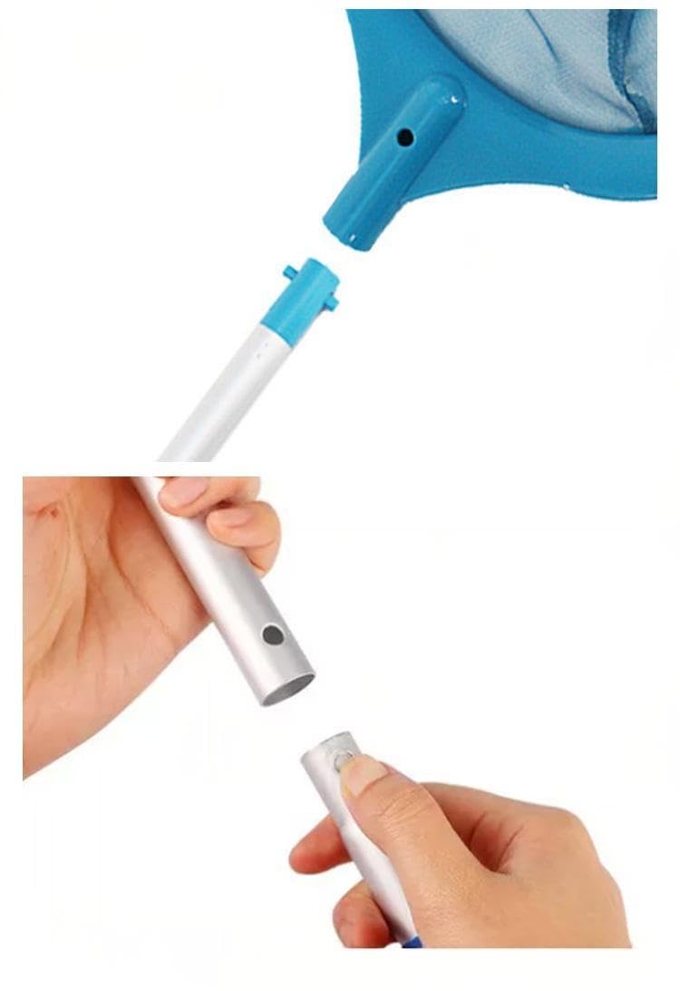 Retino per piscina con asta telescopica da 160 cm, manico staccabile a 4 sezioni, rete per foglie profonde per piscina