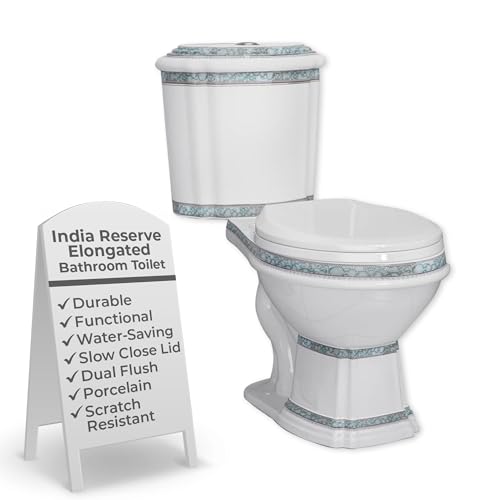 Renovators Supply India Reserve Elongated Two Piece Bathroom Toilet, Green
