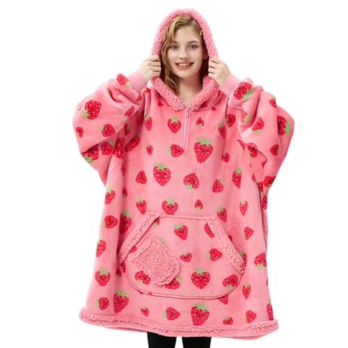 Giggling Getup Wearable Blanket Hoodie for Adults Gifts for Teen Girls Sister Women Sherpa Fleece...