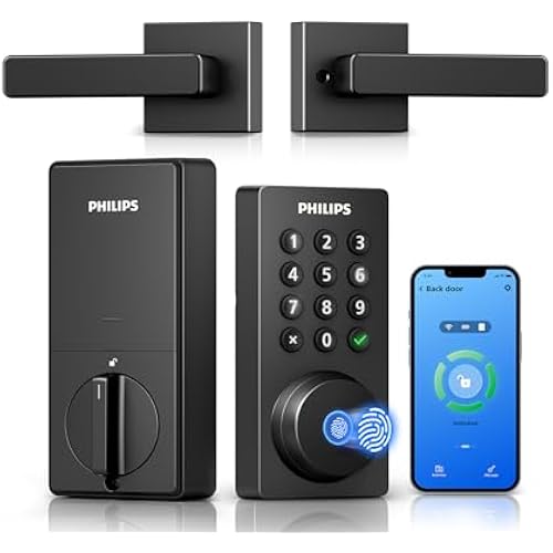 Philips WiFi Keypad Deadbolt with Handle, Built-in WiFi, APP Remote Control
