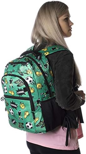 FRINGOO Boys Girls School Backpack Multi-Compartment Waterproof Junior Travel Luggage Rucksack Unicorn Bag (Football)