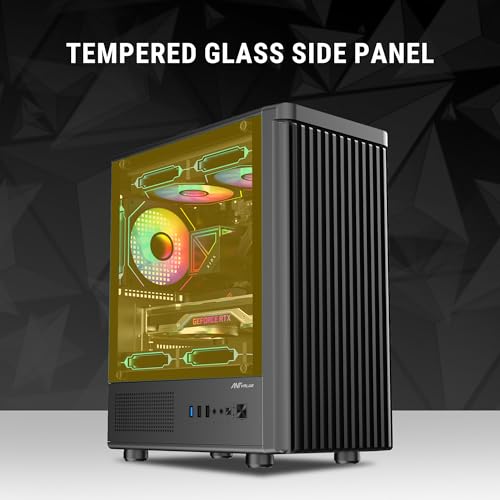 Image of Ant Value VM45 Mid-Tower Computer Case /Gaming Cabinet - Black | Support M-ATX, ITX | Pre-Installed 4 Fans