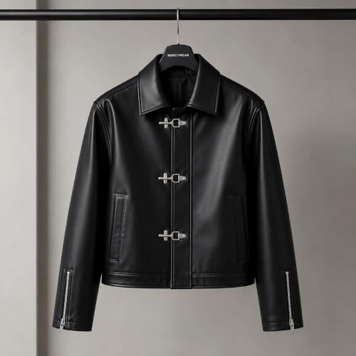 Mercywear Men's Black Faux Leather Jacket - Image 3